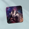 Square Single Coaster - Space Badger Stars Animals Universe Galaxy