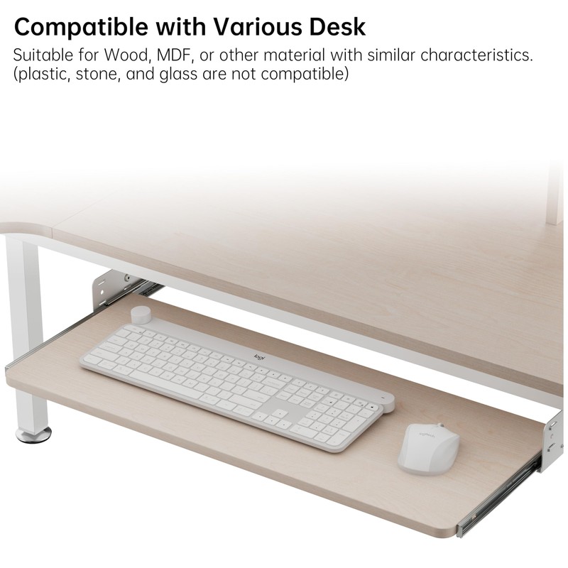 EUREKA ERGONOMIC Adjustable Keyboard Tray Under Desk, 28x11 Inch Large