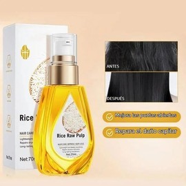 BIOAQUA Aceite Esencial para el Cabello con Pulpa de Arroz, 70ml, Reparador de Puntas Abiertas y Cabello Dañado, Cierra Puntas, Cabello Sedoso