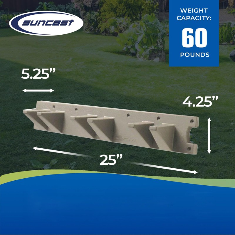 Suncast 2 Pack Wall Stud Mounted Garden Tool Hanger Organizer