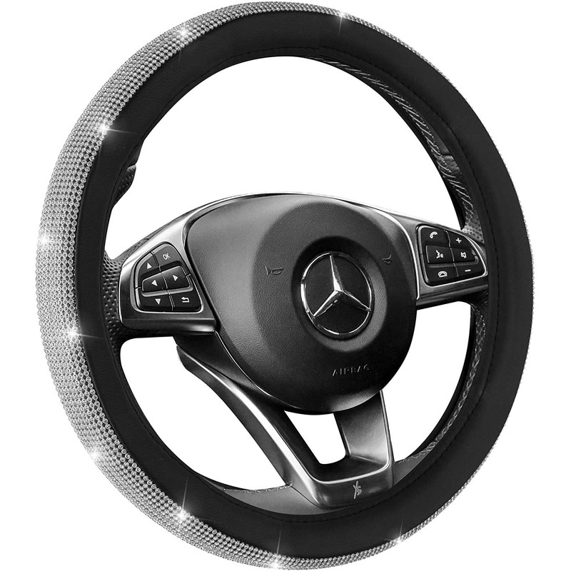 Zone Tech Car Steering Wheel Bling 12V Heated Cover -