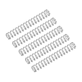 QUARKZMAN Compression Spring 304 Stainless Steel 6 mm AD 0.8 mm Wire Size 40 mm Free Length Silver Tone Pack of 5