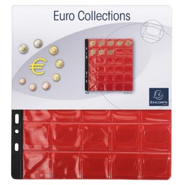 Exacompta 96003E Pack of 3 Coin Sleeves for 30 Coins in 30 mm with 3 Red Tabs to Match Coin Album Numismatics