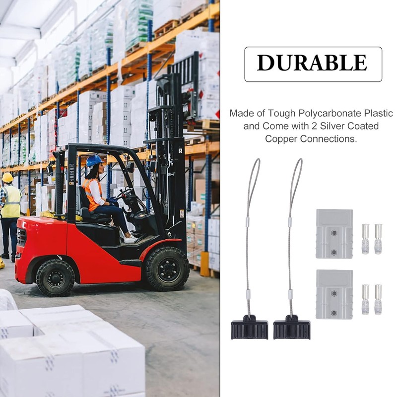 2 Set Battery Quick Connector 50A 600V Fireproof High Conductivity