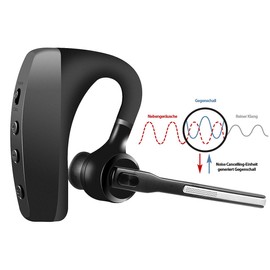 Callstel Headset 5.0, Bluetooth: Headset, Bluetooth 5, aptX, 2 HD Microphones, Wind Noise Cancellation (Headset 5.0, Aptx HD, Bluetooth, Mono Headset, Hands-Free Phone)
