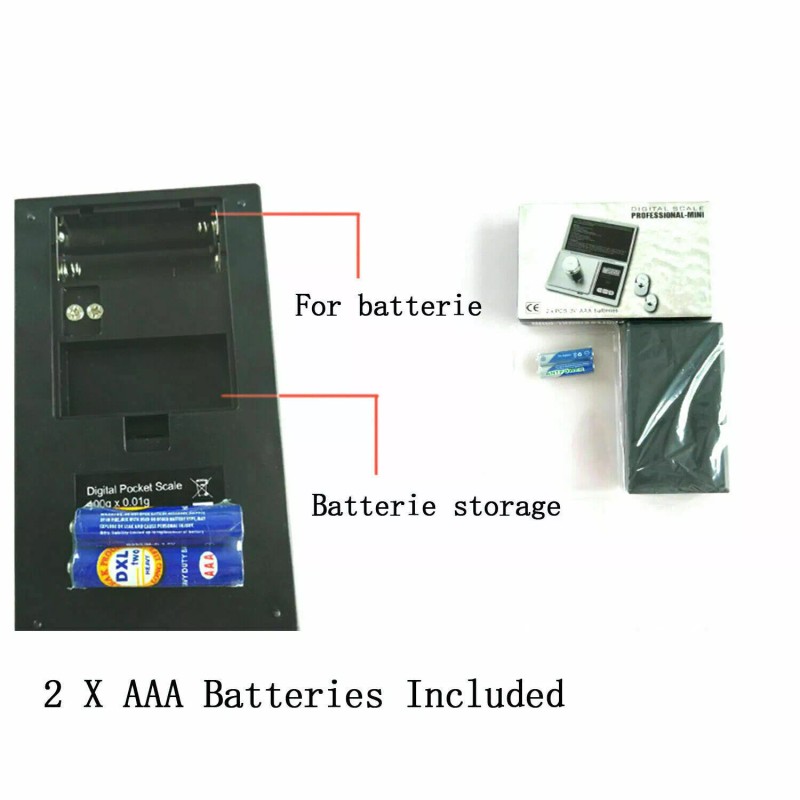 Battery Connection Pocket Scale 1000g x 0.1g Digital Jewelry Gold
