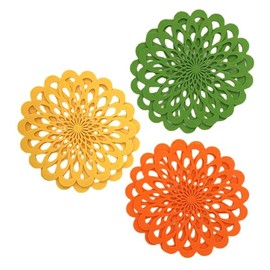 Comarco Sa Set of 6 Felt Place Plates 33 cm (2X Green + 2X Yellow + 2X Orange)