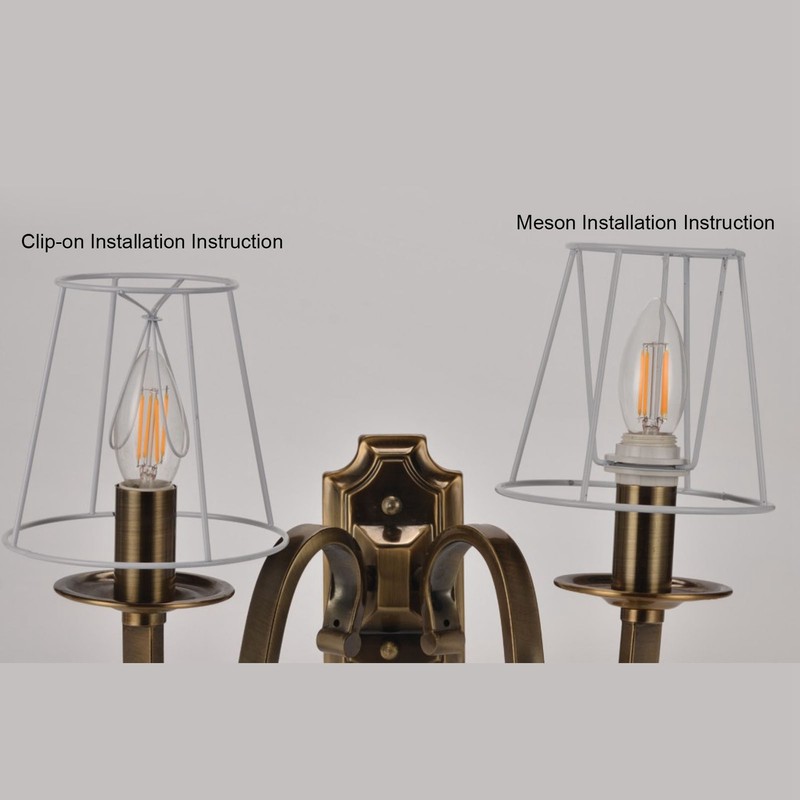 Cloth Lamp Shade Flower Pattern Clip On Bulb Lampshade for