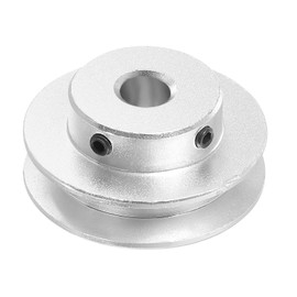PATIKIL V-Belt Pulley, 8mm Fixed Bore 40mm Outer Dia Single Groove Pulley Wheel Aluminum Alloy V-Groove Drive Pulley for Motor Shaft 1-3MM PU Round Belt