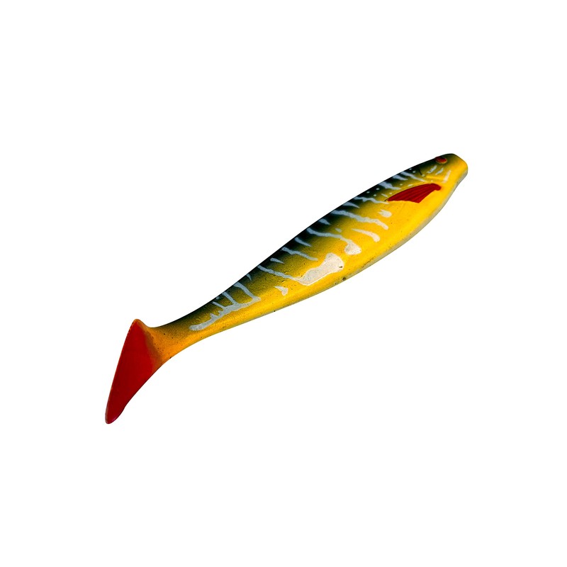 PetrisCatch Set of 4 Perch Rubber Fish + 4 Steel