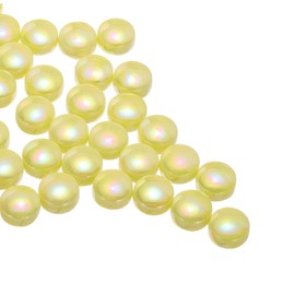 sourcing map Ceramics Beads,70pcs Flat Ceramics Gemstone Yellow Iridescent 0.24lbs (0.47-0.87") Ceramics Marbles Pebbles for Vase Fillers Aquarium Decor DIY Craft