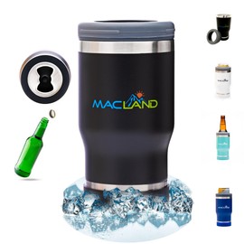 Macland Beer Can Cooler Insulated Slim Coozie, 12 oz Universal Can Cooler with Bottle Opener, Slim Coozie Beer Holder Gifts for Men and Women
