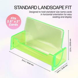 Beauticom® CLEAR COLOR Plastic Business Card Holder Display Desktop Countertop (CLEAR GREEN, 1 PIECE)