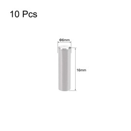 TOP-VIGOR 10Pcs 6mm x 16mm Dowel Pins Shelf Support Pegs, 304 Stainless Steel Cylindrical Shelf Support Pin Fasten Elements Silver Tone