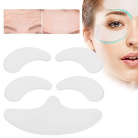 5 Piezas de Parches Antiarrugas, Parche Antiarrugas para la Frente, Pegatinas Antiarrugas para Eliminar la Línea de la Frente, Parche de Silicona para Ojos, Suministros Reutilizables
