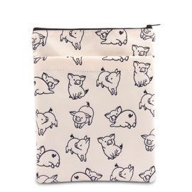 Book Sleeve Pig Book Protector Book Sleeve with Zipper Book Cover Pouch Pig Lover Gift (Pig Book Protector ca)