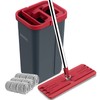 BOSHENG Hands-Free Mop and Bucket Set with 3 Washable Pads,