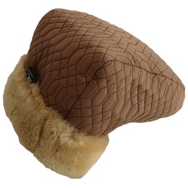 Footmuff Foot Warmer FUSA-NW-CAM-CAM Quilted Fabric with Real Merino Lambskin Lined 25 mm Camel-Camel