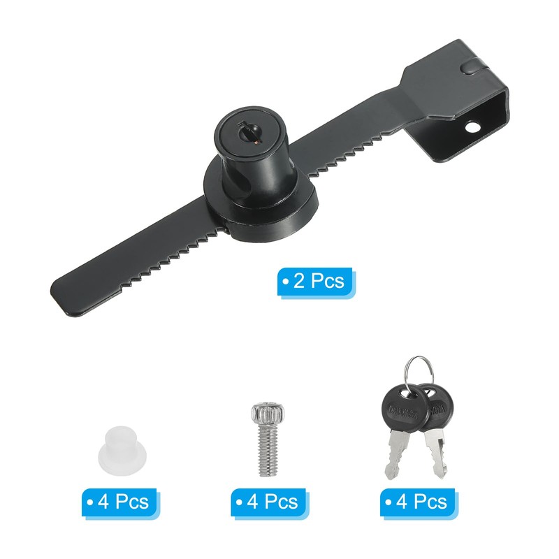 PATIKIL Glass Cabinet Lock, 2Pcs Keyed Different Zinc Alloy Single