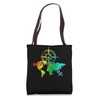 Travelling Traveler Globe Colorful Compass World Map Tote Bag