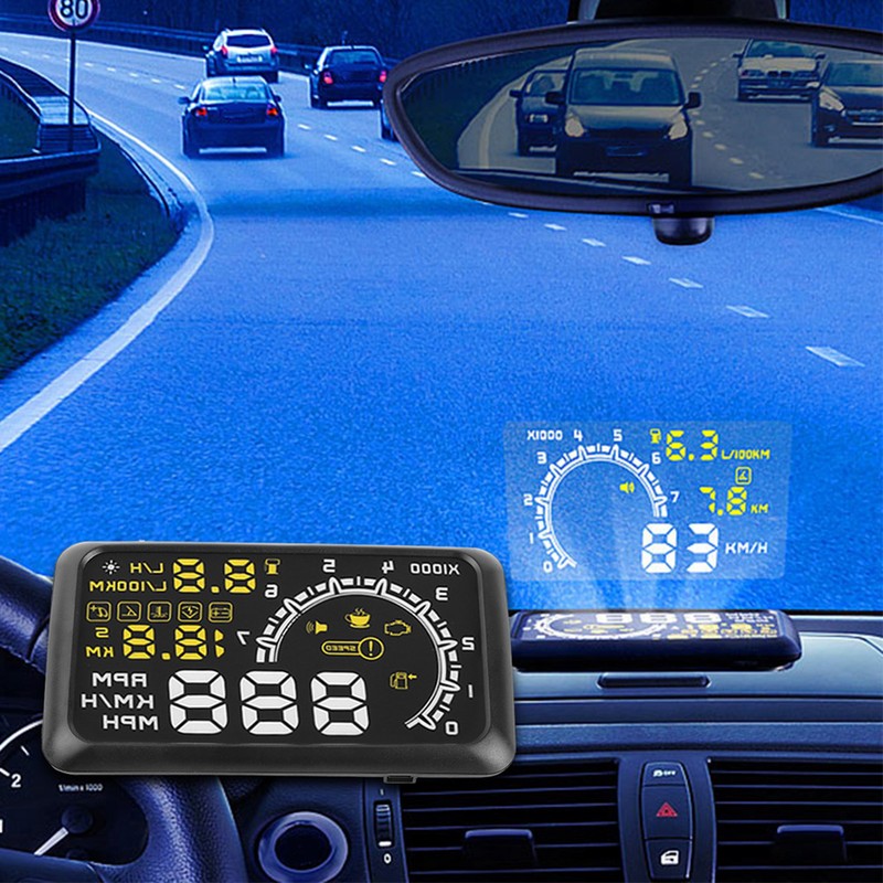 Head Up Display 5.5'' Screen Car HUD OBDII Interface Fuel