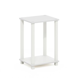 Furinno Simplistic End Table, Small, White/White