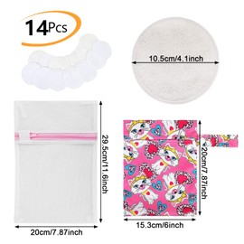 PHOGARY Washable Organic Bamboo Nursing Pads (Pack of 14), Reusable Breast Pads, Reusable Nursing Pads for Maternity Including Laundry Bag and Storage Bag (10 cm)