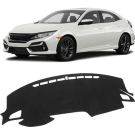 KUST Alfombra de Tablero para Honda Civic 2016 2017 2018 2019 2020 2021 (Hatchback/Sedan/Coupé) Poliéster Antideslizante para Accesorios de Interior del Tablero del Civic Sombrilla Parabrisas