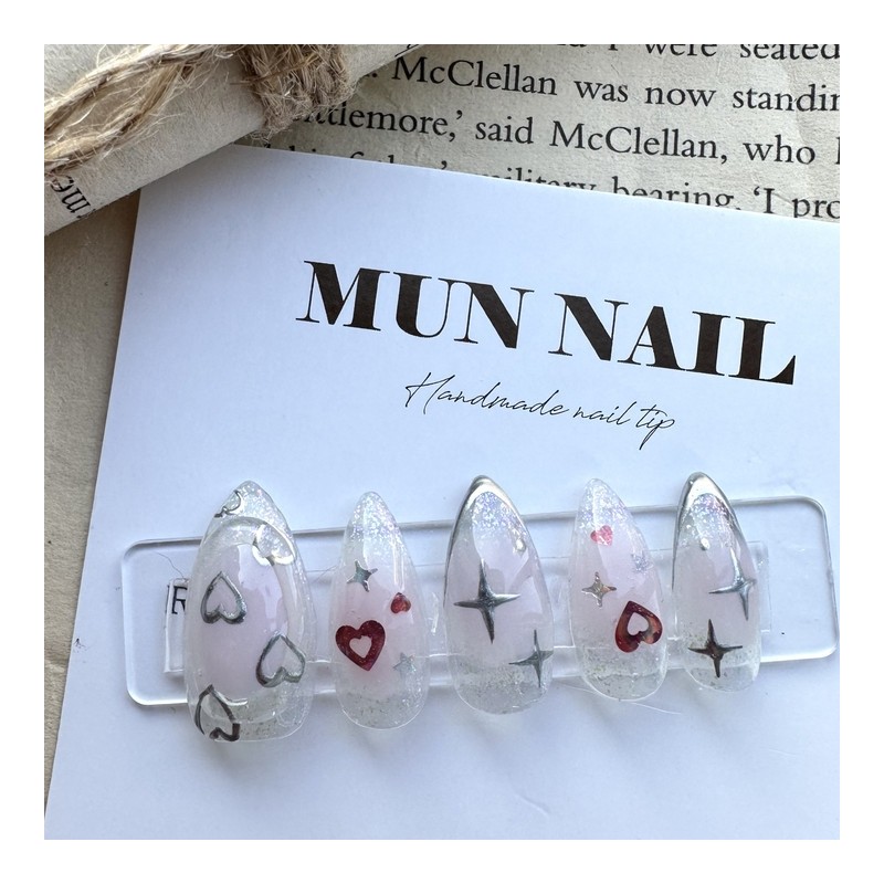 Pink Beam Nail Tips - Long Oval / 핑크빔 네일팁