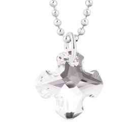 fish Kinderkette Mädchen Silberkette Silber 925 Kreuz-Anhänger klar längen-verstellbar Satin-Beutel Geschenk zur Taufe