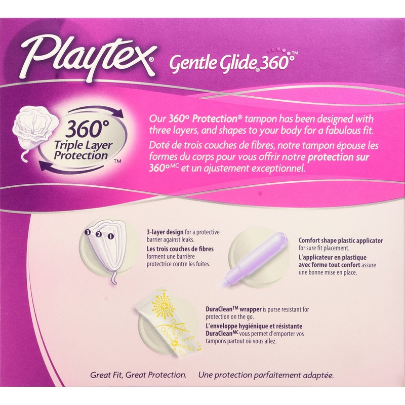 Playtex Gentle Glide Tampons, Plastic, Multi-Pack, Unscented, 18 regular/18 super