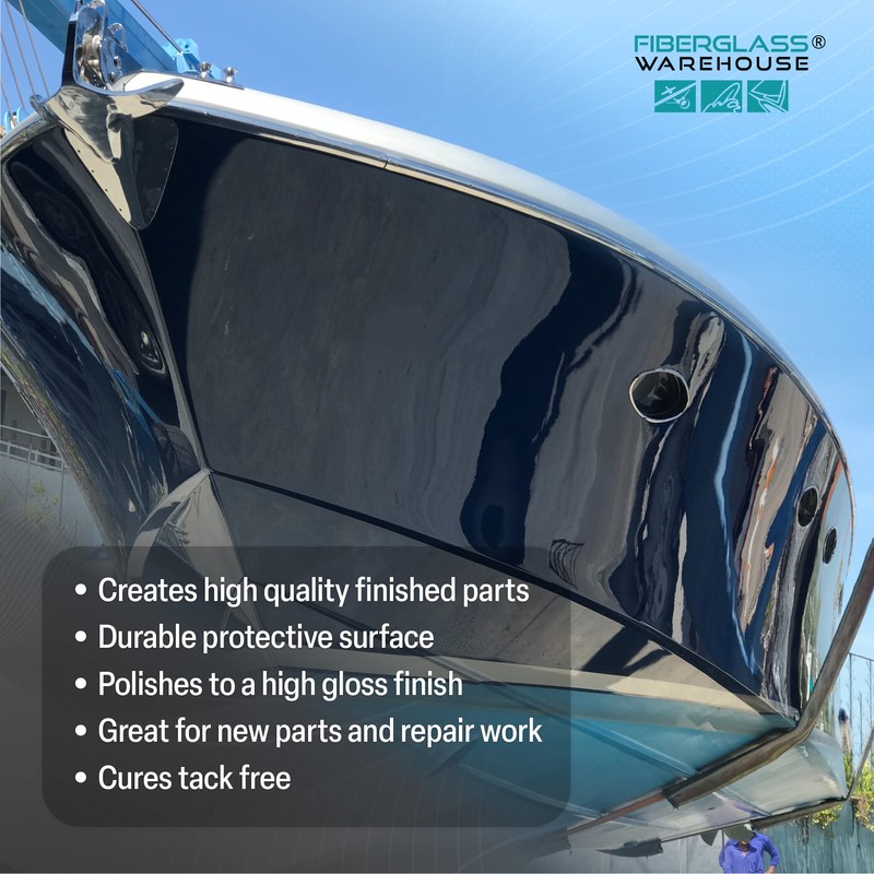 Fiberglass Warehouse Black Gel Coat – 1 Gallon Gelcoat (Waxed)