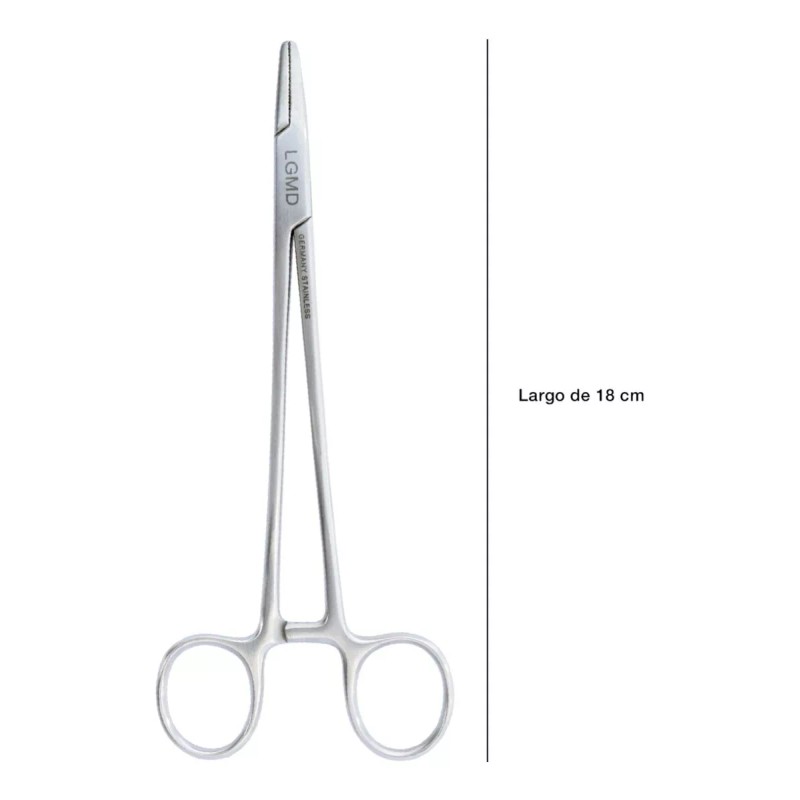 LGMD Porta Agujas Mayo Hegar 18cm Acero Inoxidable Premium Lgmd