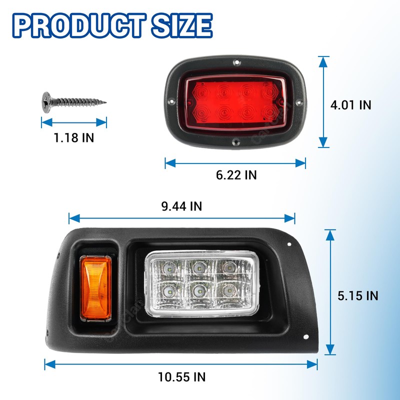 CartClan Club Car DS Led Headlight and Tail Light Kit