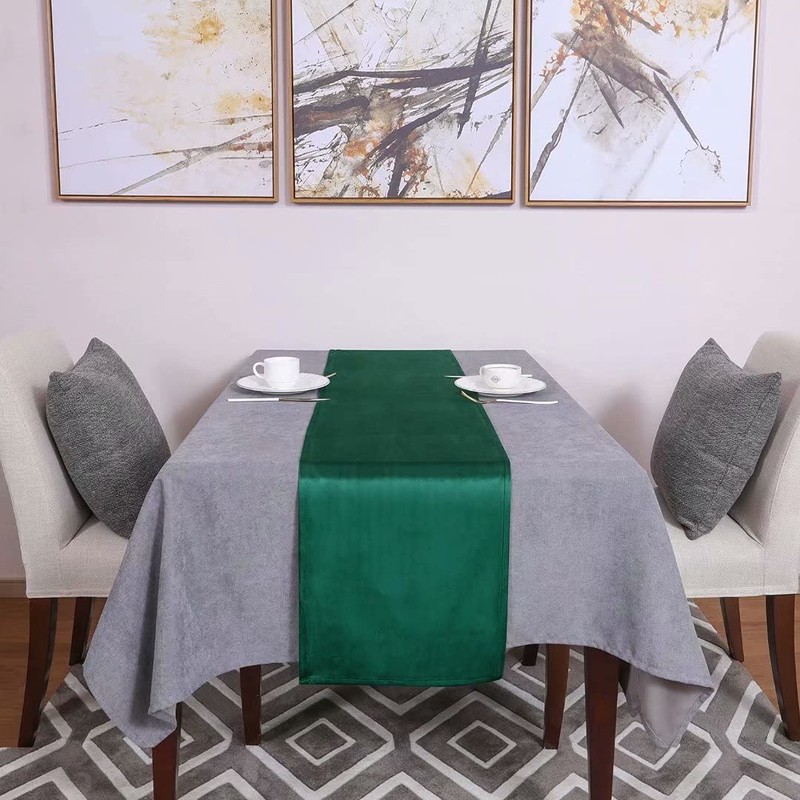 WAITER TREE Table Runner Washable Velvet Luxury Green Table Runner