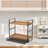 LEMIKKLE 2-Tier Wood Coffee Station Organizer with Pod Holder and