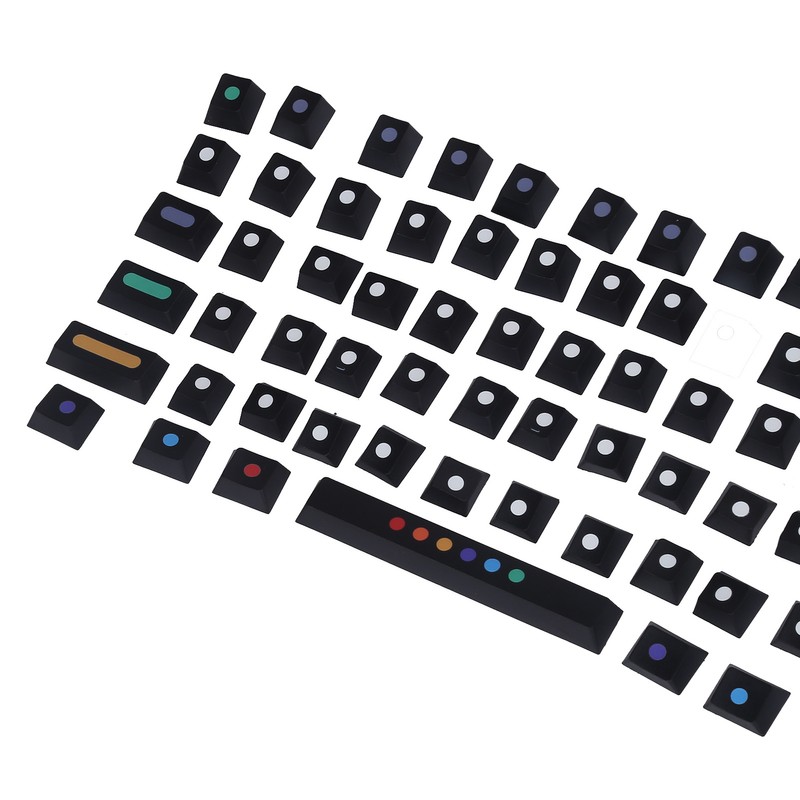 Dot Keycap Dye Sublimation Mechanical Keyboard Compatible with 61/64/68/87/96/104/108Black