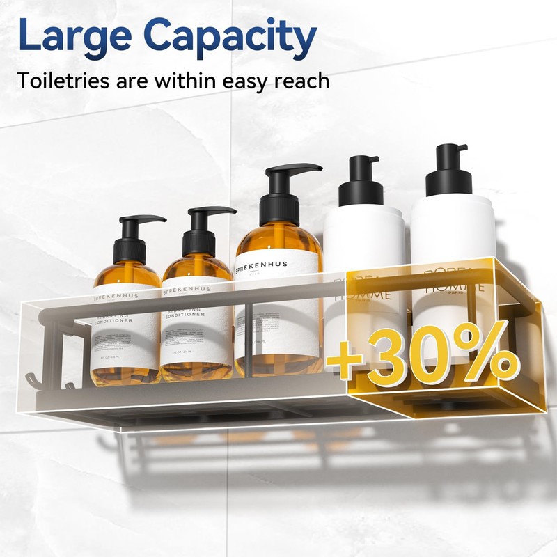 YASONIC Shower Caddy Adhesive, No Drill Bathroom Shower Organizers, with