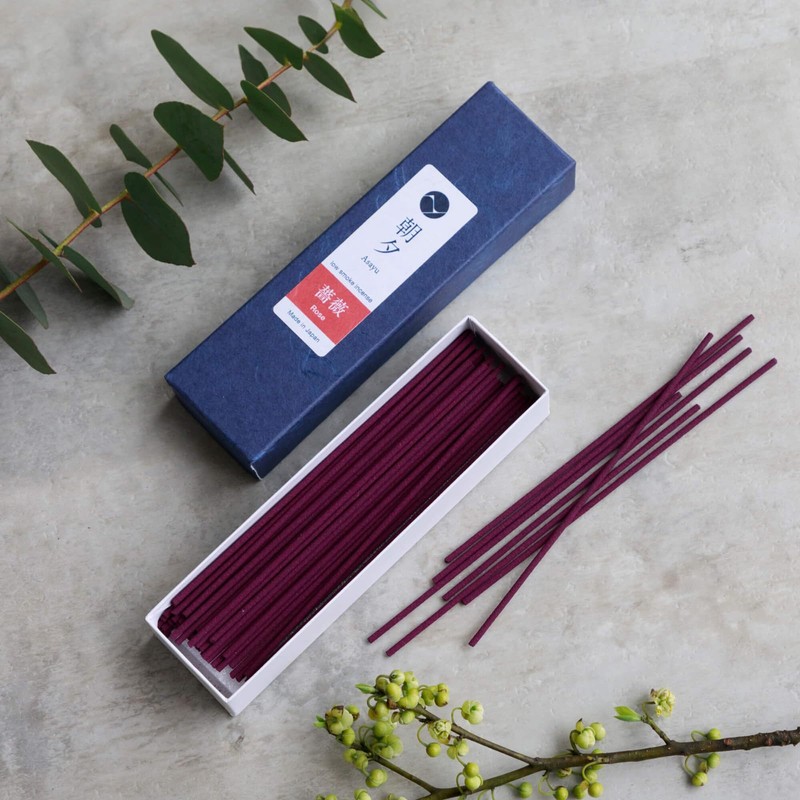 Asayu Japanese Low Smoke Incense Sticks Rose Floral Scent, Made