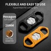 CIGARLOONG Cigar Cutter Hexagon Stainless Steel Sharp Blade Guillotine (Orange)