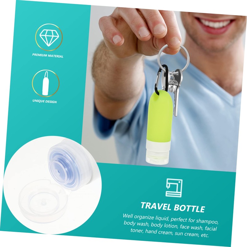 Baluue Travel Bottles Keychain Set 4pcs Reusable Empty Lotion Bottles