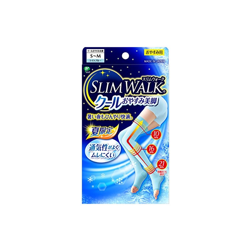 Slim Walk Cool Leg Socks Long Light Blue S-M Size