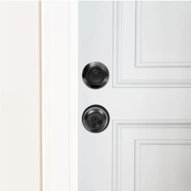 Front Door Lock Set Exterior Door Lock Set with Deadbolt, Single Cylinder Deadbolt Lock and Door Knob Set, Keyed Alike,Matte Black Door Knob and Deadbolt Set(4Pack Set)