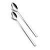 2 x Long Handled Teaspoons Spoons Latte Coffee18/10 Polished Stainless