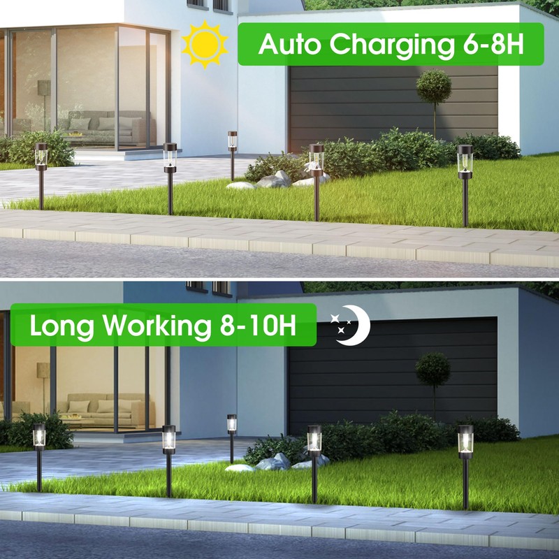 Eyrosa Solar Lights Outdoor, 12 Pack Waterproof Solar Landscape Lighting