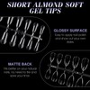 gelike ec Nail Tips Gel for Home: Short Almond 240pcs