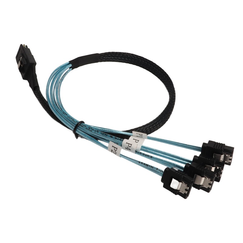 Mini SAS to 4 SATA Cable 7Pin 12Gbps Tinplated Copper