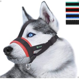 ILEPARK Nylon Muzzle to Prevent dogs Biting, Barking and Chewing, Adjustable Loop