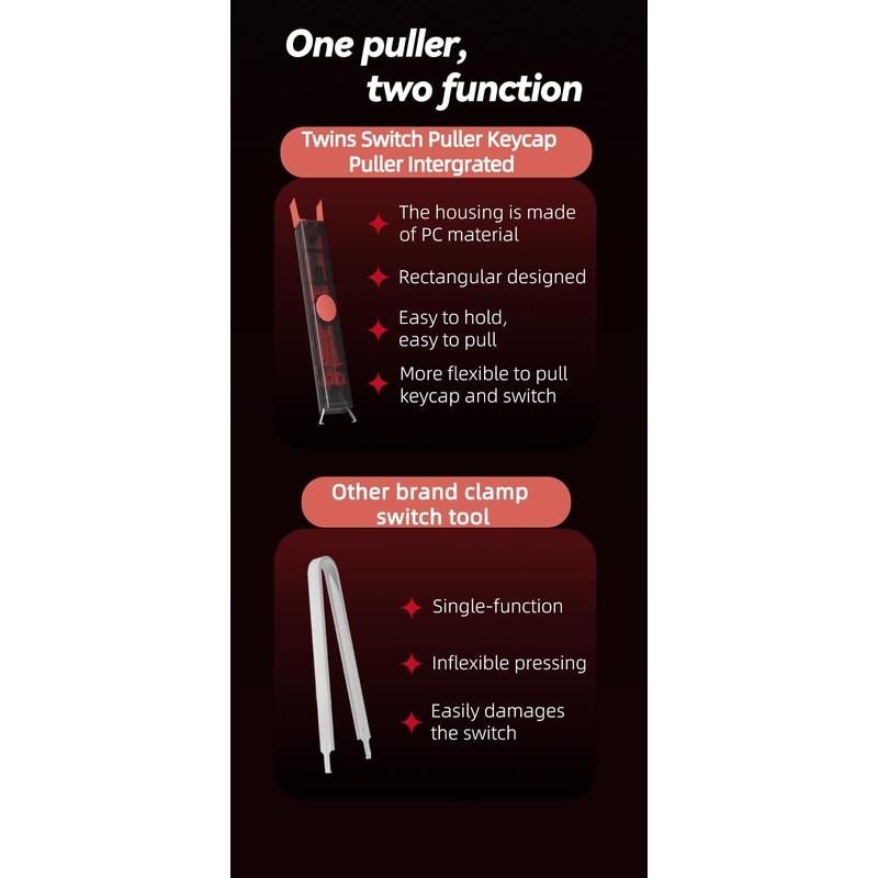 KPREPUBLIC GATERON Twins Tool Switch Puller Keycap Puller for Gaming