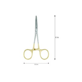 Kingfisher Accessory Fly Fishing Clamp Hemostat Forceps for Hook Removal, Gold, Curved